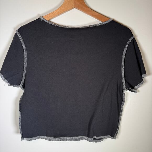 AC/DC “Highway to Hell” Cropped T‑Shirt Women’s Large Black Graphic Baby Tee - Picture 3 of 7